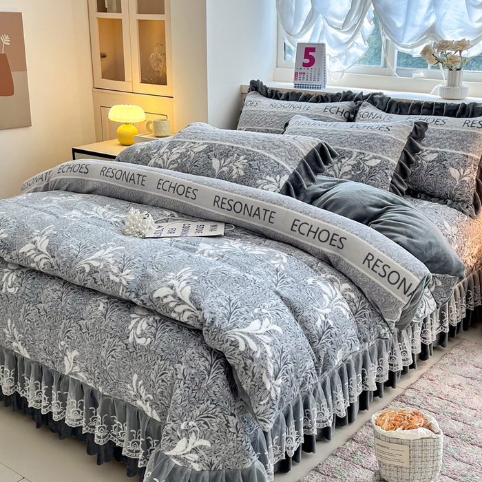 91家纺网 家纺一手货源 找家纺 铠畅 2025新款加厚牛奶绒床盖四件套 雅典娜