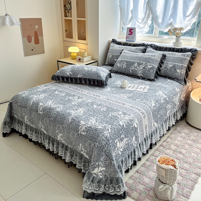 91家纺网 家纺一手货源 找家纺 铠畅 2025新款加厚牛奶绒床盖四件套 雅典娜