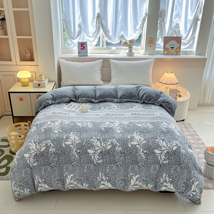 91家纺网 家纺一手货源 找家纺 铠畅 2025新款加厚牛奶绒床盖四件套 雅典娜