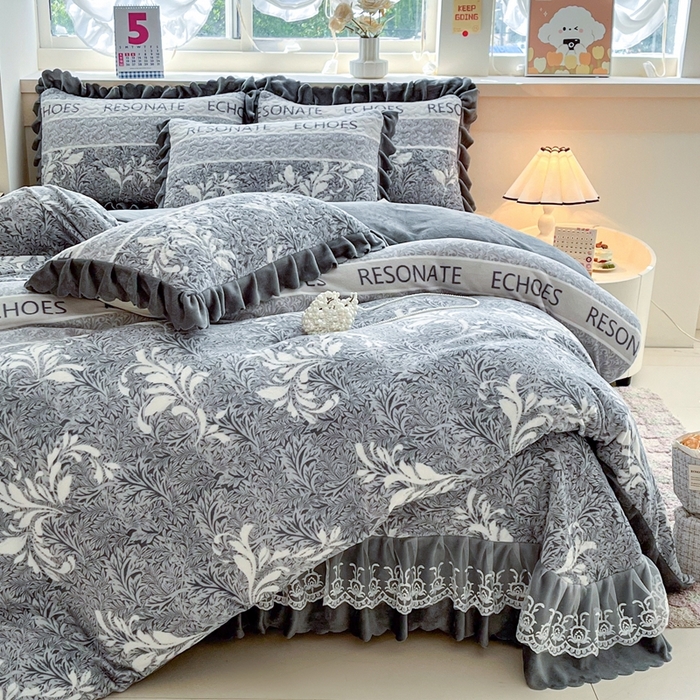 91家纺网 家纺一手货源 找家纺 铠畅 2025新款加厚牛奶绒床盖四件套 雅典娜