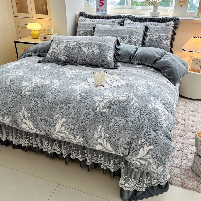 91家纺网 家纺一手货源 找家纺 铠畅 2025新款加厚牛奶绒床盖四件套 雅典娜