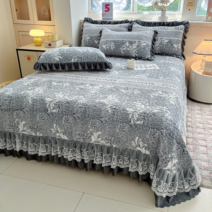 91家纺网 家纺一手货源 找家纺 铠畅 2025新款加厚牛奶绒床盖四件套 雅典娜