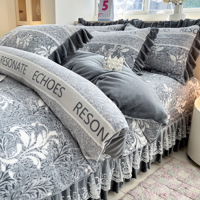 91家纺网 家纺一手货源 找家纺 铠畅 2025新款加厚牛奶绒床盖四件套 雅典娜