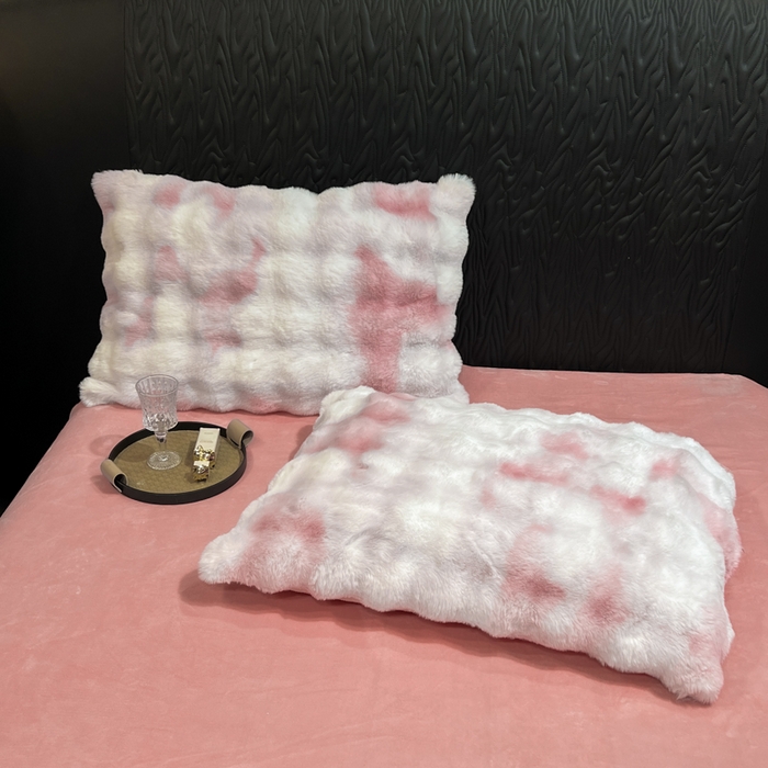 91家纺网 家纺一手货源 找家纺 品乐家纺 2025新款秋冬A类高克重300g泡泡兔绒保暖被套单品被套单件被套 炫彩   胭脂粉