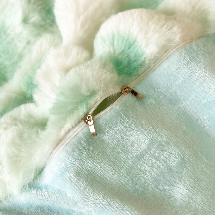 91家纺网 家纺一手货源 找家纺 品乐家纺 2025新款秋冬A类高克重300g泡泡兔绒保暖被套单品被套单件被套 炫彩  青草绿