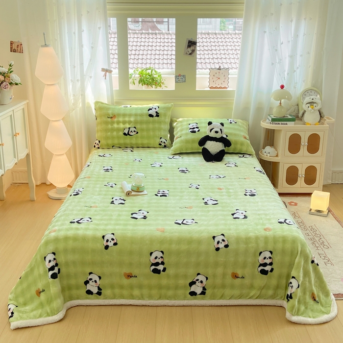 91家纺网 家纺一手货源 找家纺 （总）品乐家纺 2025新款秋冬高克重牛奶绒保暖床单单品床单单件床单