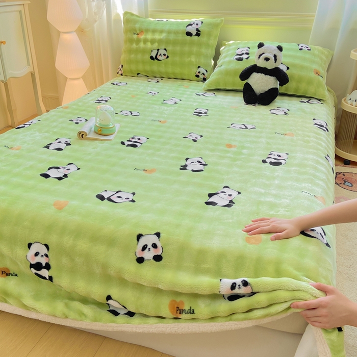 91家纺网 家纺一手货源 找家纺 （总）品乐家纺 2025新款秋冬高克重牛奶绒保暖床单单品床单单件床单