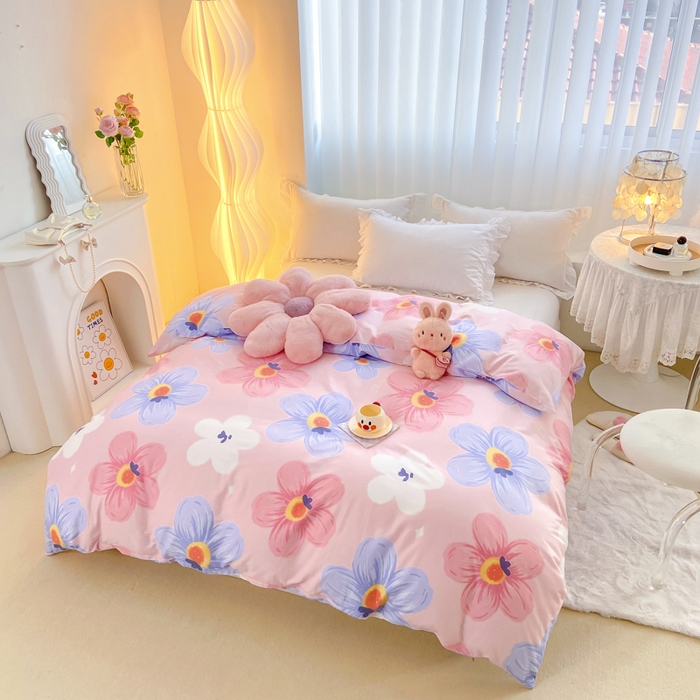 91家纺网 家纺一手货源 找家纺 麋兔 2025新款全棉纯棉ins印花单品被套 被套单件 花莫里