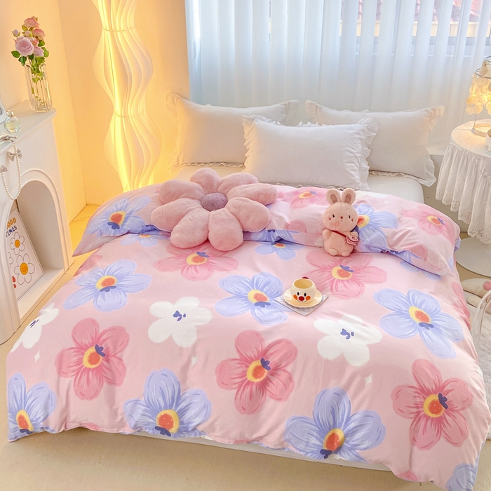 91家纺网 家纺一手货源 找家纺 麋兔 2025新款全棉纯棉ins印花单品被套 被套单件 花莫里