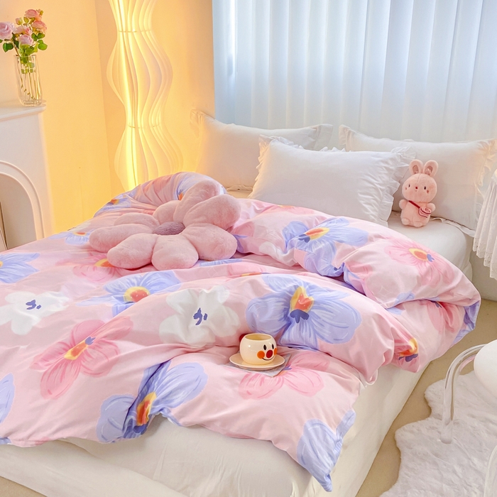 91家纺网 家纺一手货源 找家纺 麋兔 2025新款全棉纯棉ins印花单品被套 被套单件 花莫里