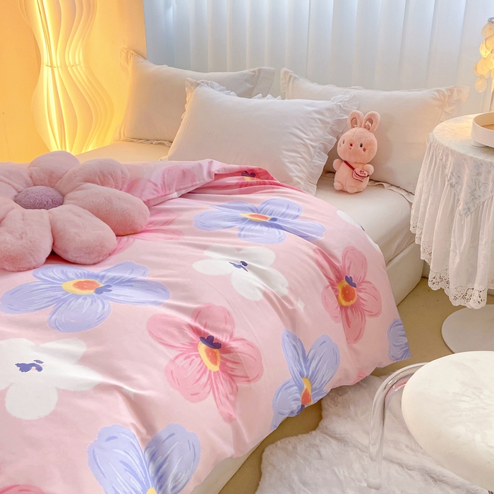 91家纺网 家纺一手货源 找家纺 麋兔 2025新款全棉纯棉ins印花单品被套 被套单件 花莫里