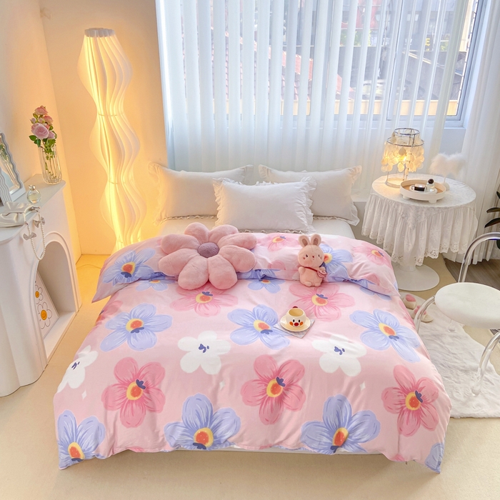 91家纺网 家纺一手货源 找家纺 麋兔 2025新款全棉纯棉ins印花单品被套 被套单件 花莫里