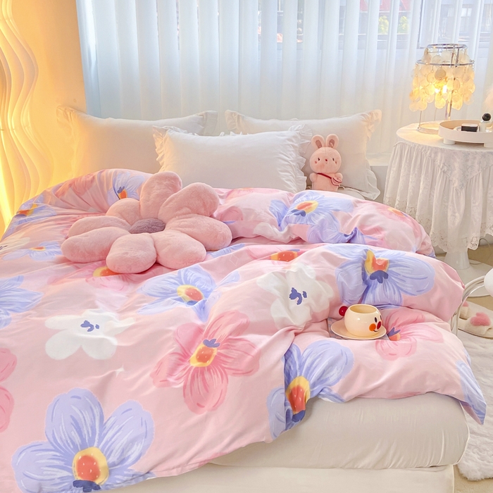 91家纺网 家纺一手货源 找家纺 麋兔 2025新款全棉纯棉ins印花单品被套 被套单件 花莫里