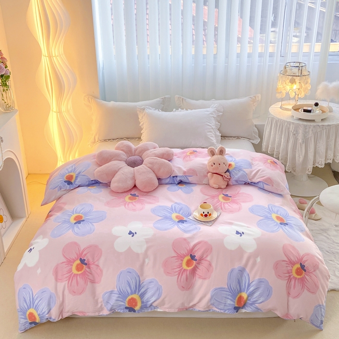 91家纺网 家纺一手货源 找家纺 麋兔 2025新款全棉纯棉ins印花单品被套 被套单件 花莫里