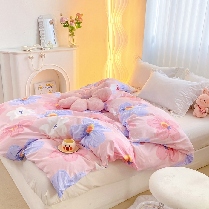 91家纺网 家纺一手货源 找家纺 麋兔 2025新款全棉纯棉ins印花单品被套 被套单件 花莫里