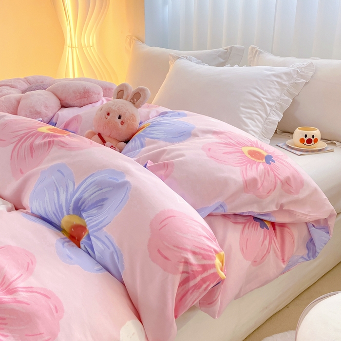 91家纺网 家纺一手货源 找家纺 麋兔 2025新款全棉纯棉ins印花单品被套 被套单件 花莫里