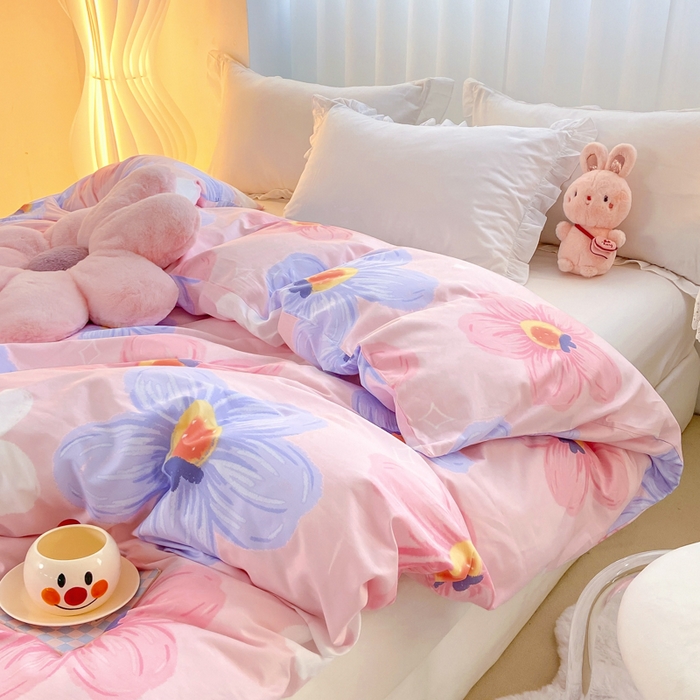 91家纺网 家纺一手货源 找家纺 麋兔 2025新款全棉纯棉ins印花单品被套 被套单件 花莫里