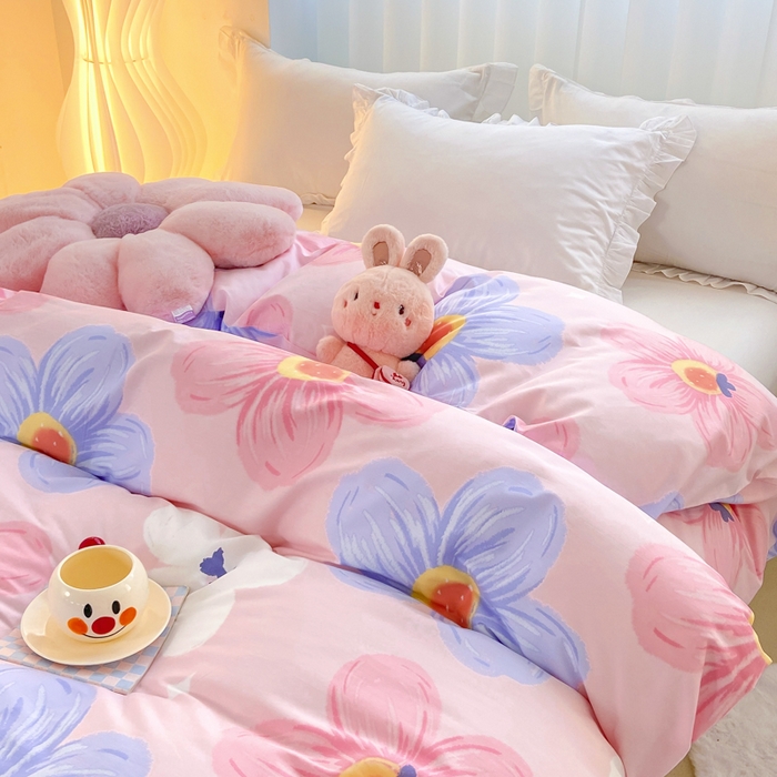 91家纺网 家纺一手货源 找家纺 麋兔 2025新款全棉纯棉ins印花单品被套 被套单件 花莫里