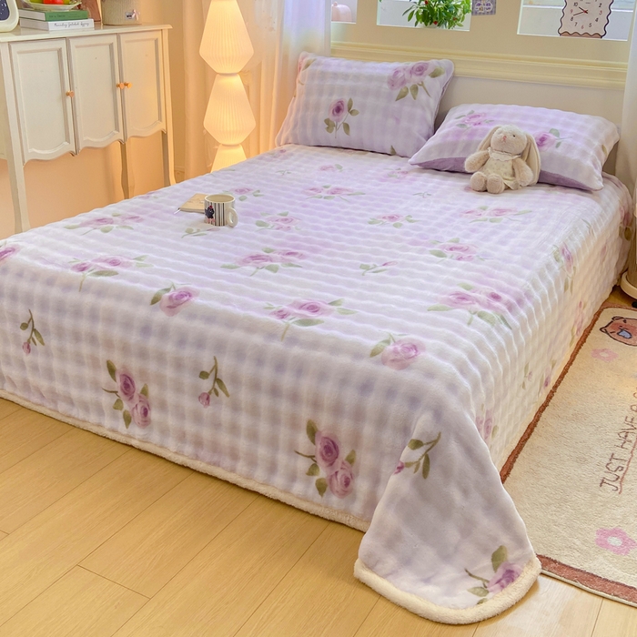 91家纺网 家纺一手货源 找家纺 （总）品乐家纺 2025新款秋冬高克重牛奶绒保暖床单单品床单单件床单