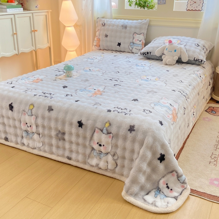 91家纺网 家纺一手货源 找家纺 （总）品乐家纺 2025新款秋冬高克重牛奶绒保暖床单单品床单单件床单