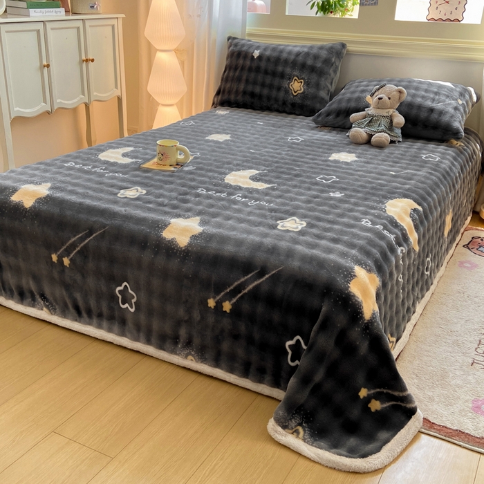 91家纺网 家纺一手货源 找家纺 （总）品乐家纺 2025新款秋冬高克重牛奶绒保暖床单单品床单单件床单