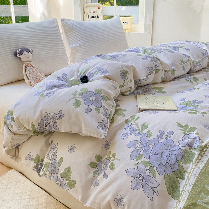 91家纺网 家纺一手货源 找家纺 麋兔 2025新款全棉纯棉ins印花单品被套 被套单件 风之恋