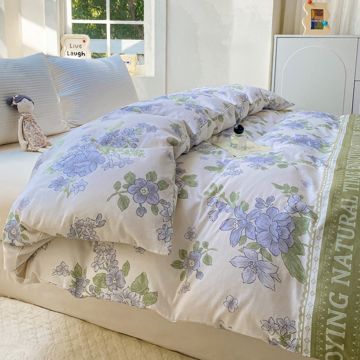 91家纺网 家纺一手货源 找家纺 麋兔 2025新款全棉纯棉ins印花单品被套 被套单件 风之恋