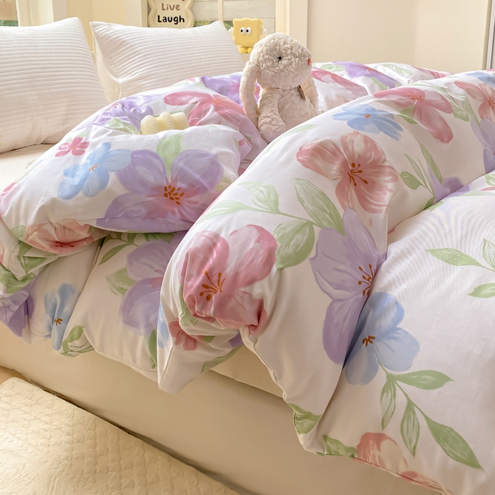 91家纺网 家纺一手货源 找家纺 麋兔 2025新款全棉纯棉ins印花单品被套 被套单件 花语绮梦