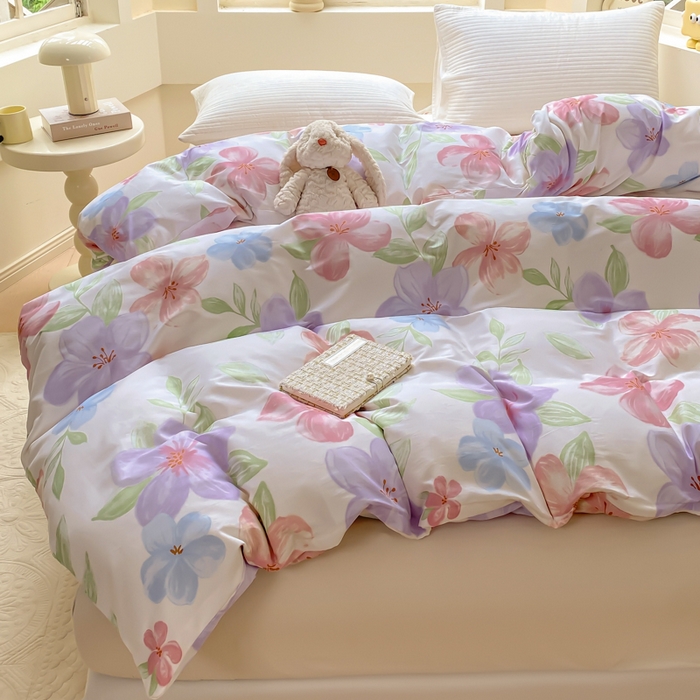 91家纺网 家纺一手货源 找家纺 麋兔 2025新款全棉纯棉ins印花单品被套 被套单件 花语绮梦