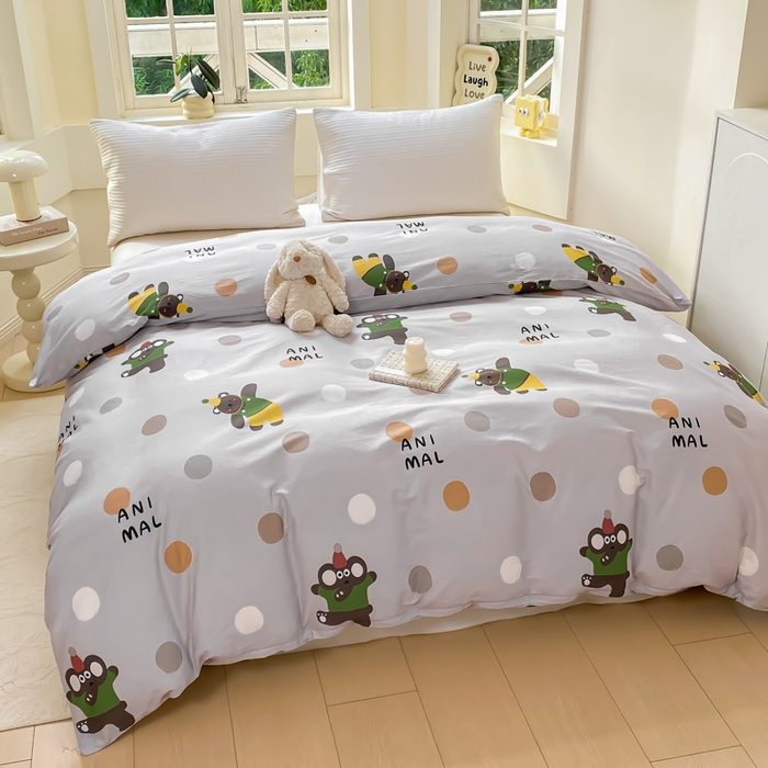 91家纺网 家纺一手货源 找家纺 麋兔 2025新款全棉纯棉ins印花单品被套 被套单件 欢乐团