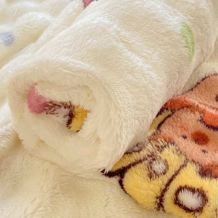 91家纺网 家纺一手货源 找家纺 品乐家纺 2025新款秋冬高克重牛奶绒保暖床单单品床单单件床单 波点熊