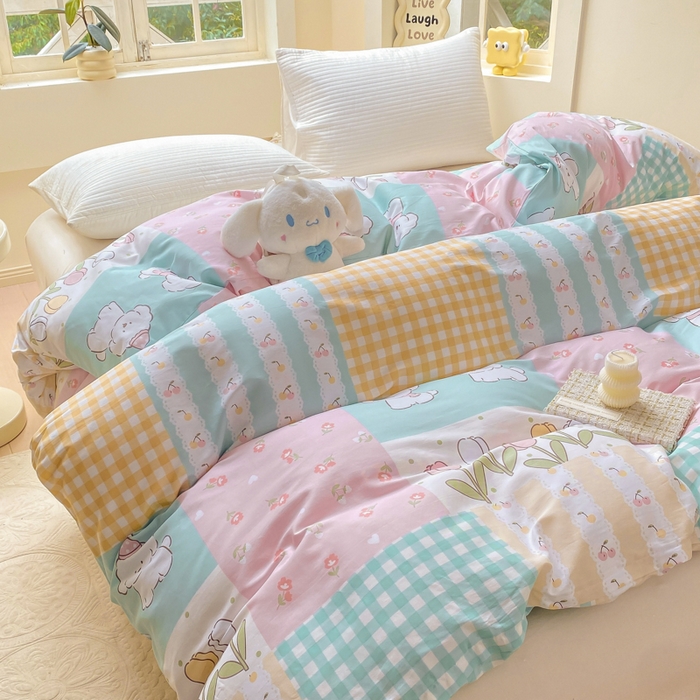 91家纺网 家纺一手货源 找家纺 麋兔 2025新款全棉纯棉ins印花单品被套 被套单件 欢乐园