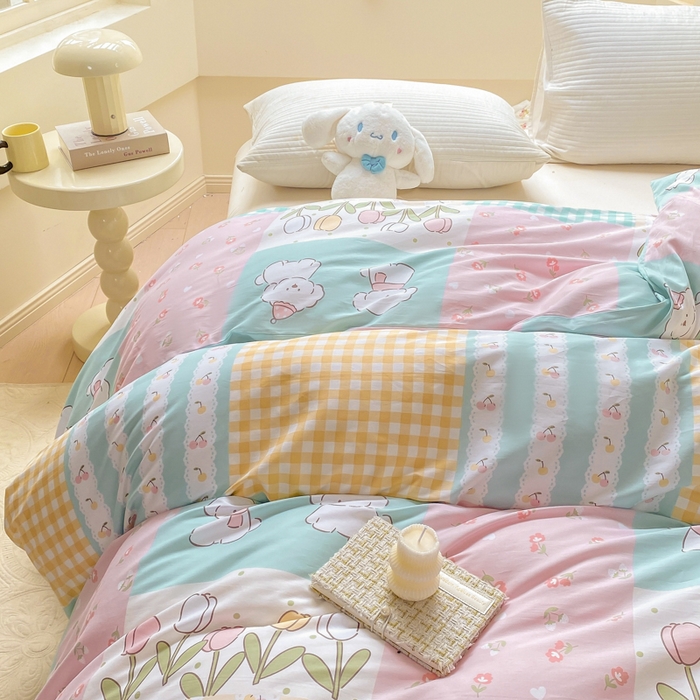 91家纺网 家纺一手货源 找家纺 麋兔 2025新款全棉纯棉ins印花单品被套 被套单件 欢乐园