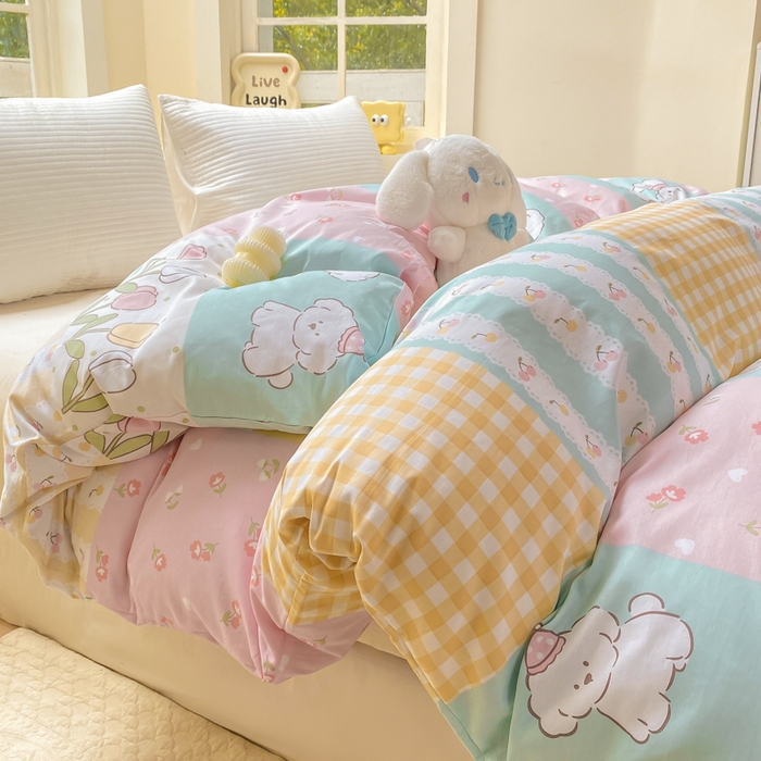 91家纺网 家纺一手货源 找家纺 麋兔 2025新款全棉纯棉ins印花单品被套 被套单件 欢乐园