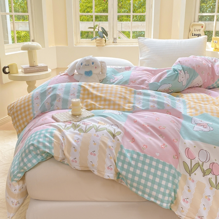 91家纺网 家纺一手货源 找家纺 麋兔 2025新款全棉纯棉ins印花单品被套 被套单件 欢乐园