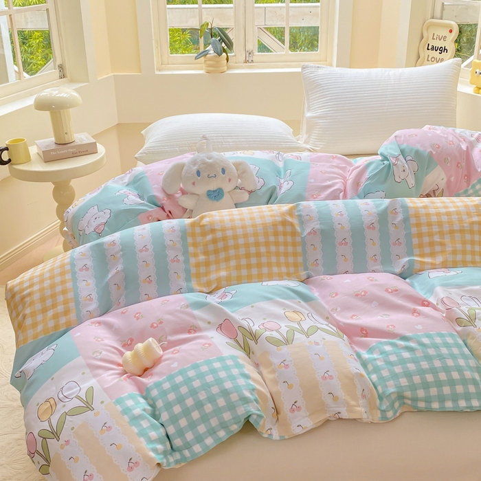 91家纺网 家纺一手货源 找家纺 麋兔 2025新款全棉纯棉ins印花单品被套 被套单件 欢乐园