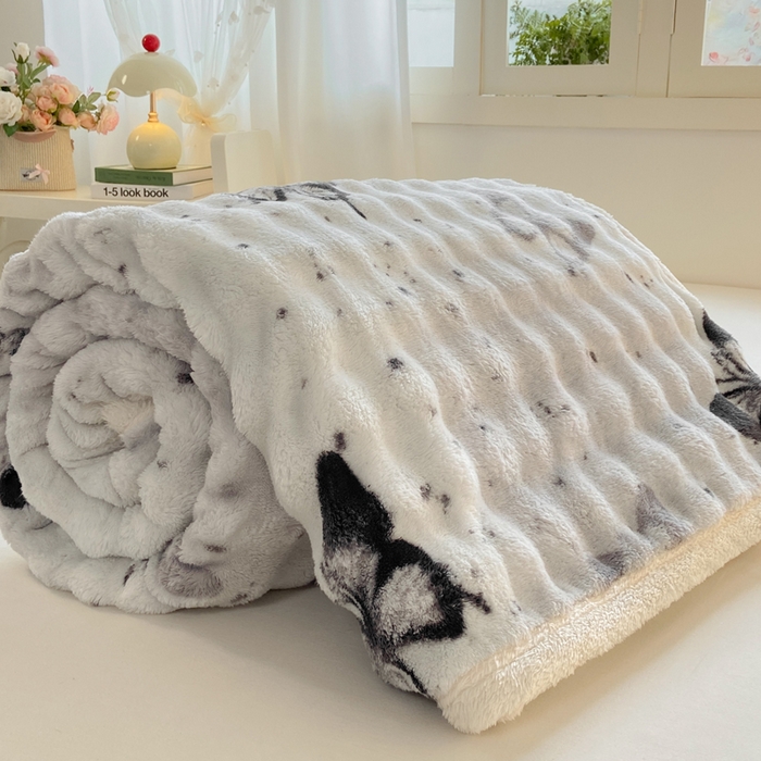 91家纺网 家纺一手货源 找家纺 品乐家纺 2025新款秋冬高克重牛奶绒保暖床单单品床单单件床单 蝶舞