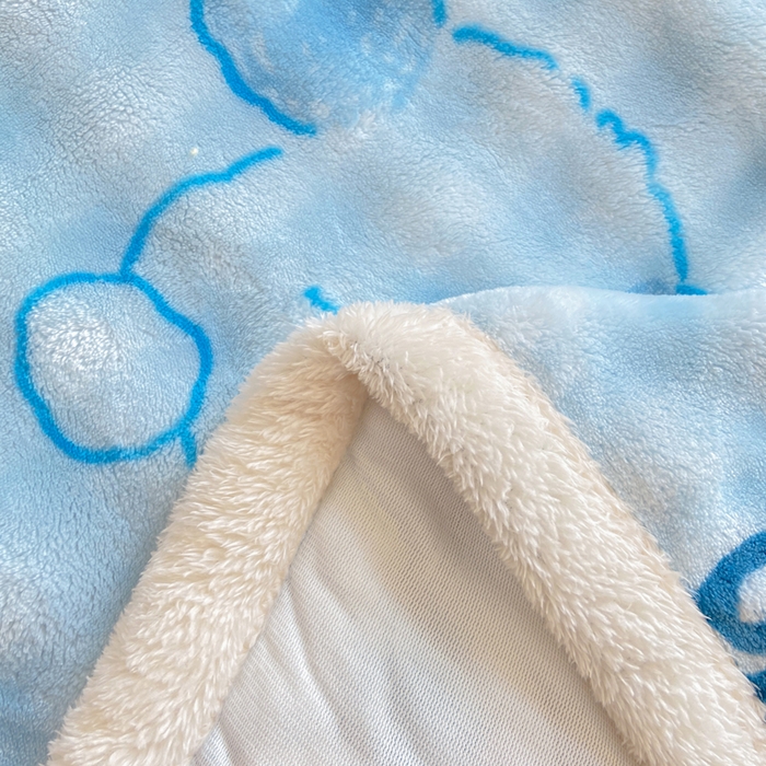 91家纺网 家纺一手货源 找家纺 品乐家纺 2025新款秋冬高克重牛奶绒保暖床单单品床单单件床单 蓝心萌宠