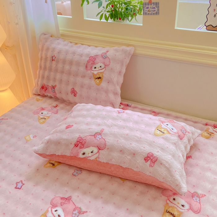 91家纺网 家纺一手货源 找家纺 品乐家纺 2025新款秋冬高克重牛奶绒保暖床单单品床单单件床单 美乐迪