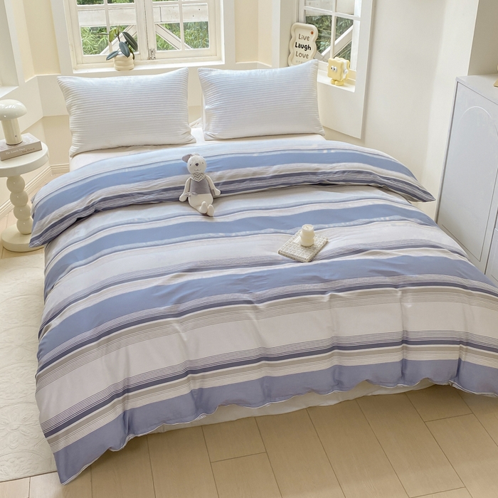 91家纺网 家纺一手货源 找家纺 麋兔 2025新款全棉纯棉ins印花单品被套 被套单件 乔南-灰