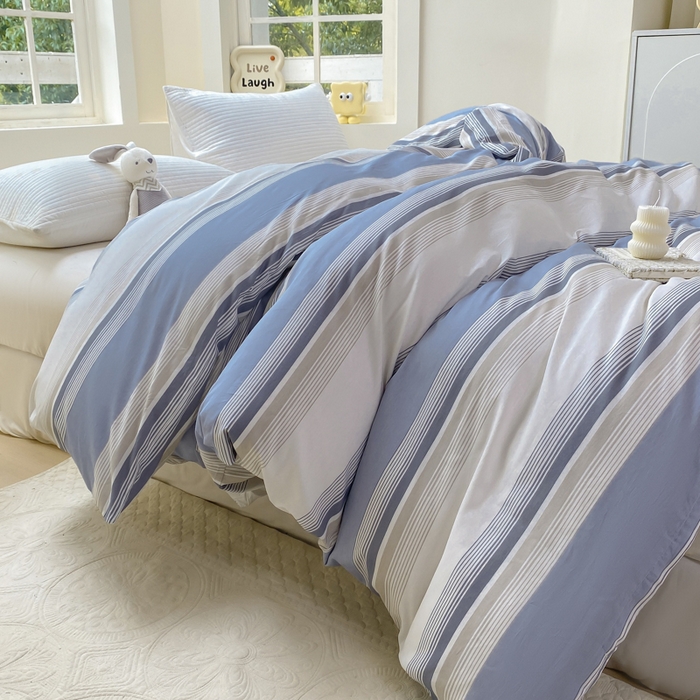 91家纺网 家纺一手货源 找家纺 麋兔 2025新款全棉纯棉ins印花单品被套 被套单件 乔南-灰