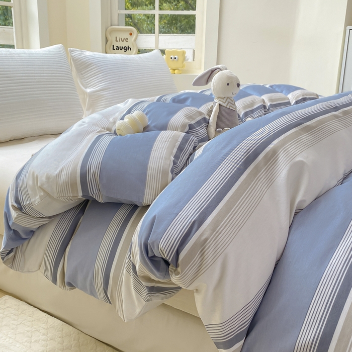 91家纺网 家纺一手货源 找家纺 麋兔 2025新款全棉纯棉ins印花单品被套 被套单件 乔南-灰