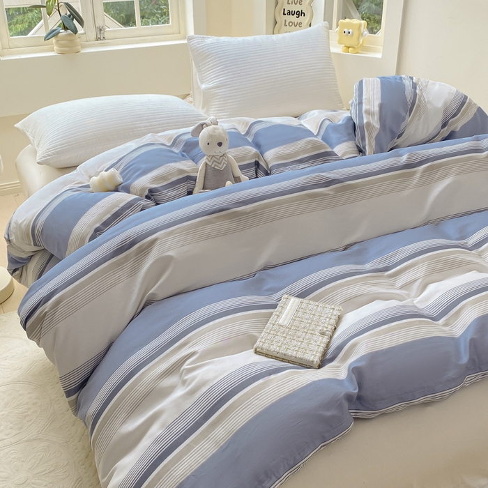 91家纺网 家纺一手货源 找家纺 麋兔 2025新款全棉纯棉ins印花单品被套 被套单件 乔南-灰