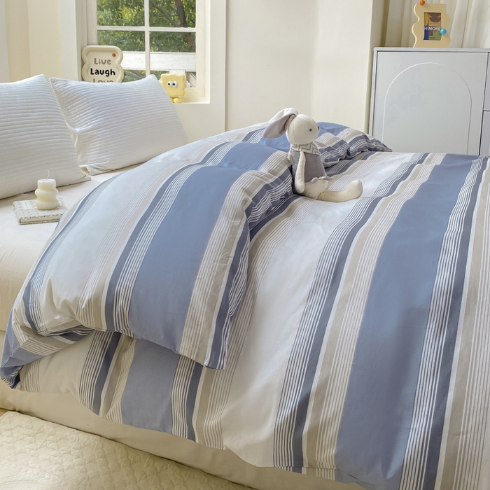 91家纺网 家纺一手货源 找家纺 麋兔 2025新款全棉纯棉ins印花单品被套 被套单件 乔南-灰