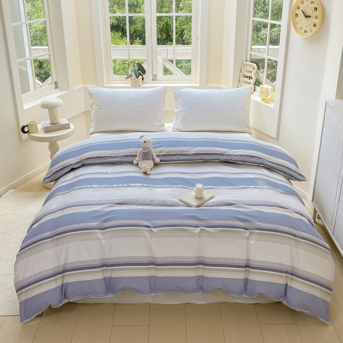 91家纺网 家纺一手货源 找家纺 麋兔 2025新款全棉纯棉ins印花单品被套 被套单件 乔南-灰