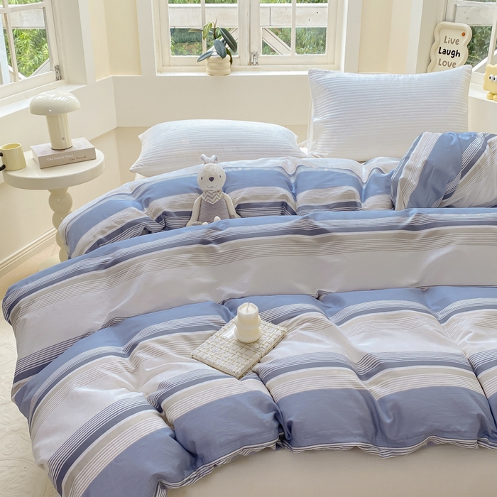 91家纺网 家纺一手货源 找家纺 麋兔 2025新款全棉纯棉ins印花单品被套 被套单件 乔南-灰