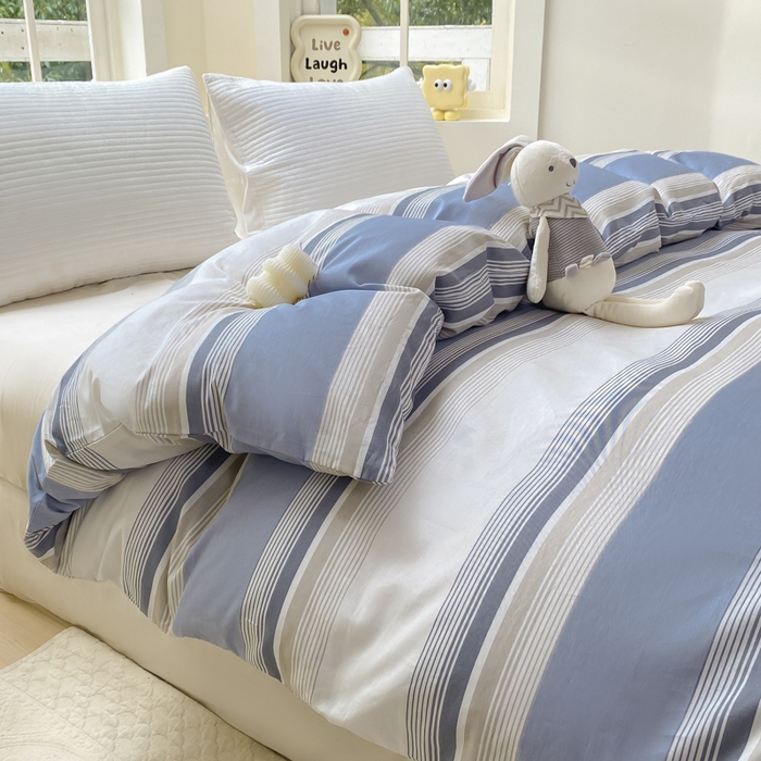 91家纺网 家纺一手货源 找家纺 麋兔 2025新款全棉纯棉ins印花单品被套 被套单件 乔南-灰