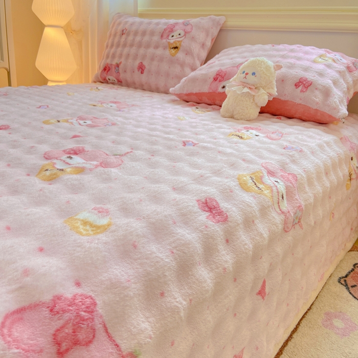 91家纺网 家纺一手货源 找家纺 品乐家纺 2025新款秋冬高克重牛奶绒保暖床单单品床单单件床单 美乐迪