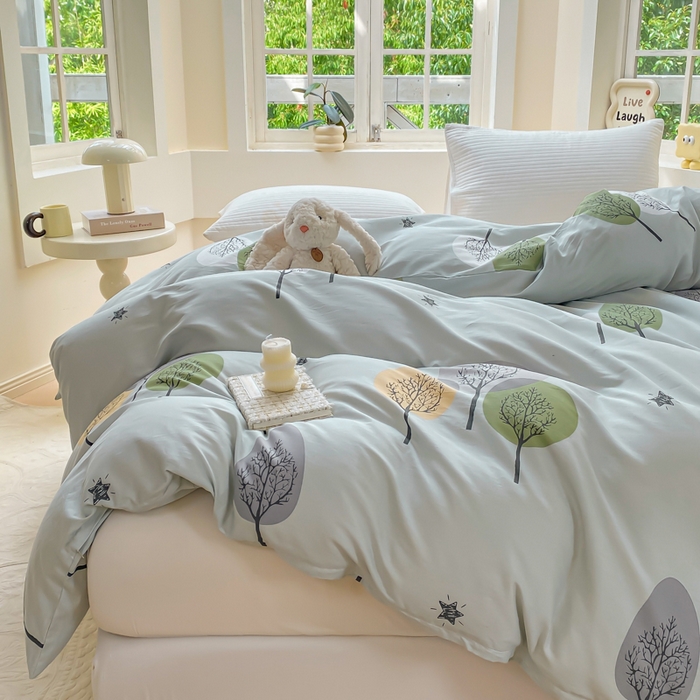 91家纺网 家纺一手货源 找家纺 麋兔 2025新款全棉纯棉ins印花单品被套 被套单件 秋末