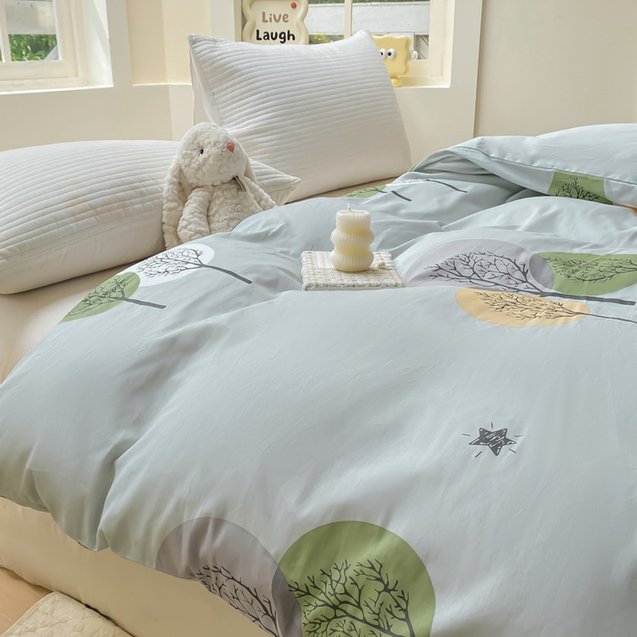 91家纺网 家纺一手货源 找家纺 麋兔 2025新款全棉纯棉ins印花单品被套 被套单件 秋末